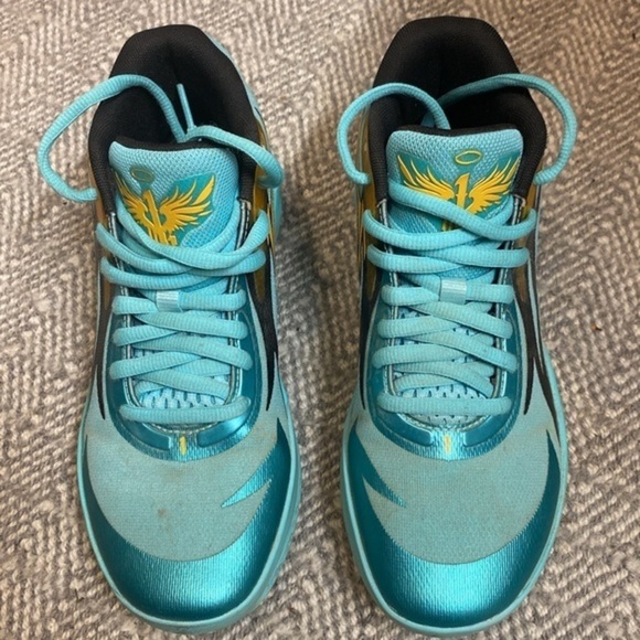 Puma‎ LaMelo Ball MB.02 Men\'s Aqua/Black Honeycomb Basketball size 6.5 boys main image 5